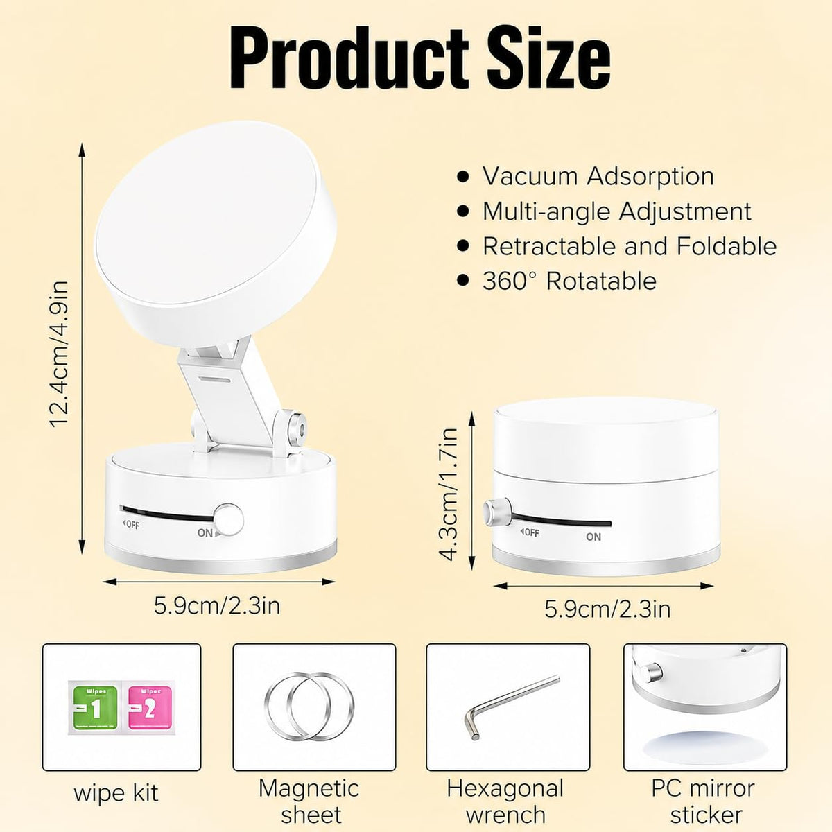 Ultra-Strong Vacuum Magnetic Phone Holder – Hands-Free Multi-Surface Grip for Car, Mirror & Gym